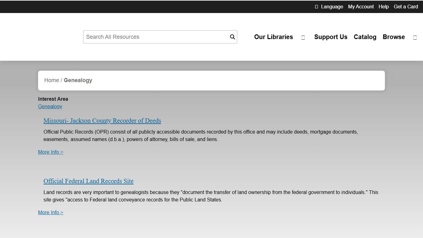 Genealogy Mid-Continent Public Library |