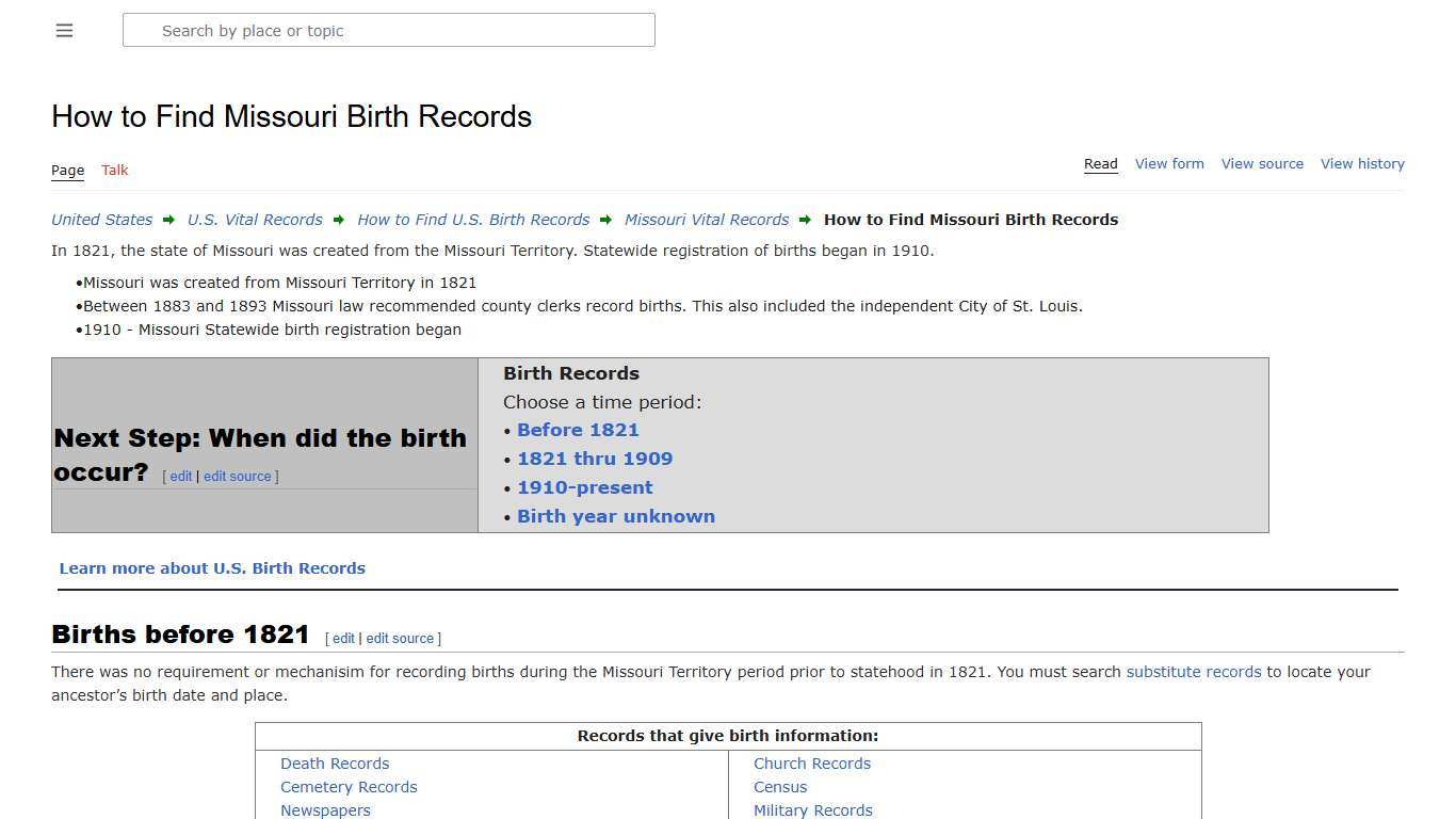 How to Find Missouri Birth Records • FamilySearch